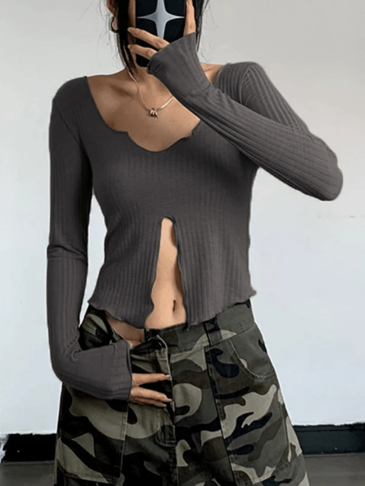 Fungus Slit Slim Long Sleeve Tee - HouseofHalley