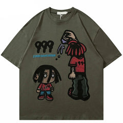 Funny Cartoon Printed Oversized T-Shirt