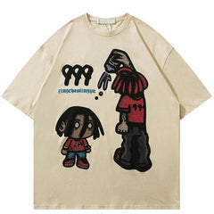 Funny Cartoon Printed Oversized T-Shirt