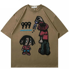 Funny Cartoon Printed Oversized T-Shirt