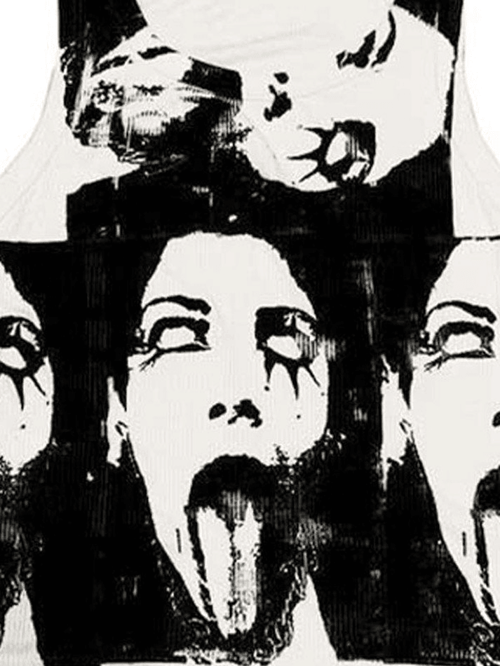 Funny Face Print Cropped Tank Top - HouseofHalley