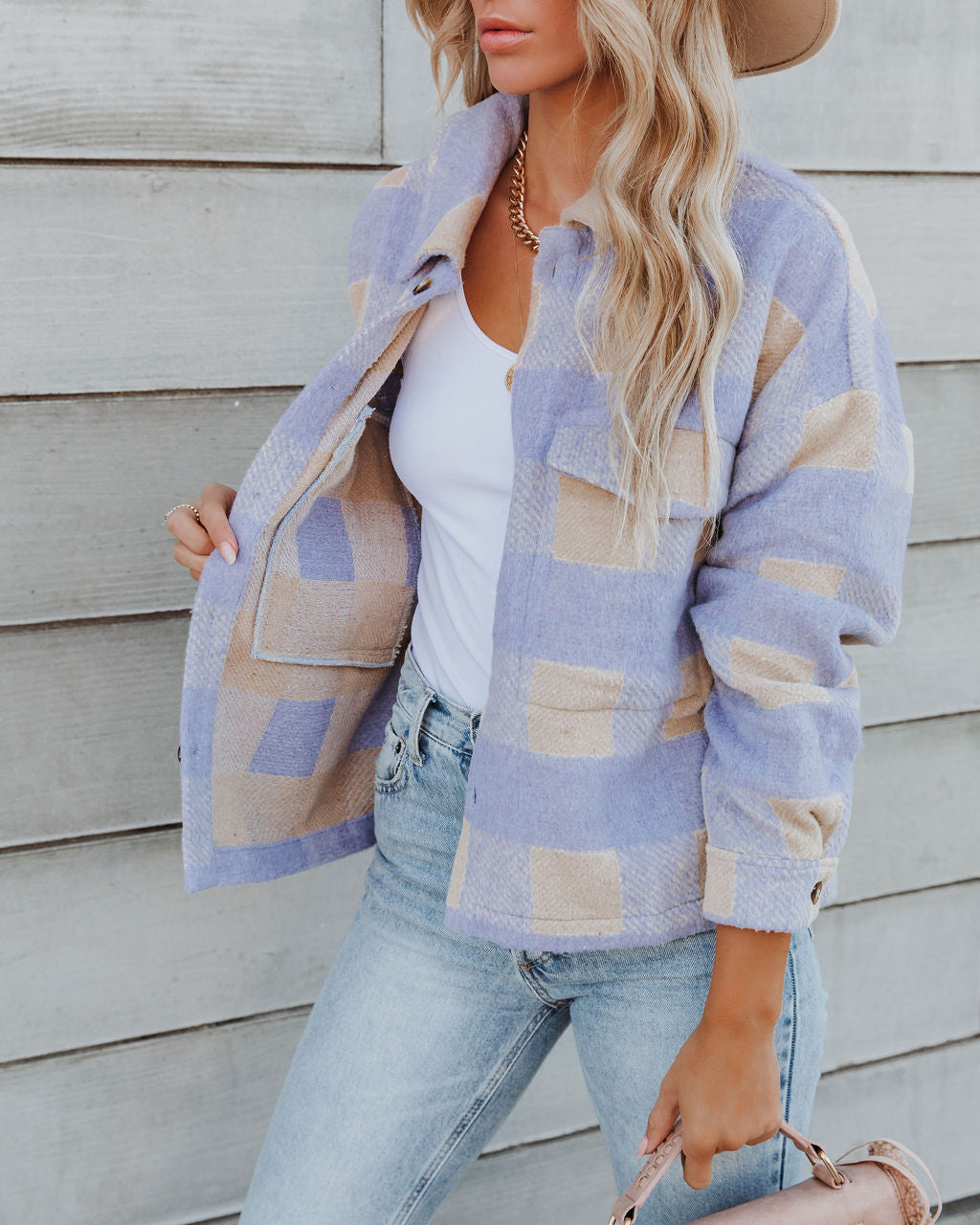 Gillian Plaid Button Down Shacket