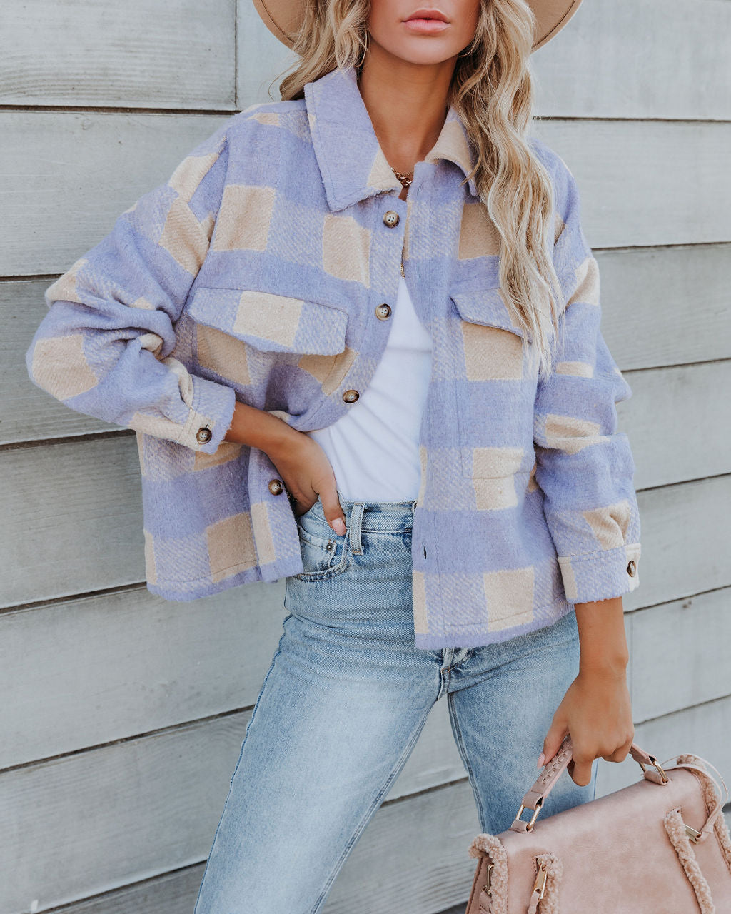 Gillian Plaid Button Down Shacket