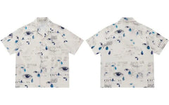 Gothic Graffiti Eye Print Shirt