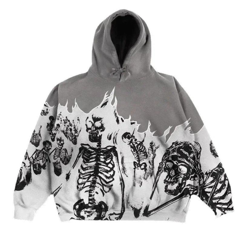 Skeleton In Fire Hoodie