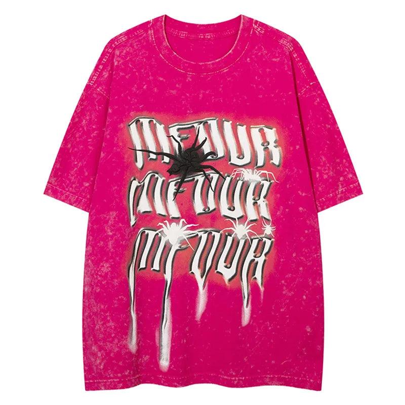 Gothic Spider Print T-Shirt