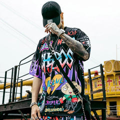 Graffiti Cartoon Printed T-Shirt