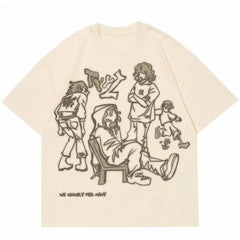 Harajuku Cartoon Graphic Oversized T-Shirt