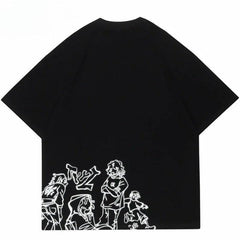 Harajuku Cartoon Graphic Oversized T-Shirt