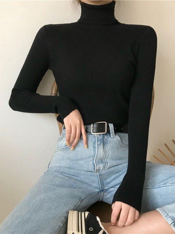 High Neck Jumper Knit Top - HouseofHalley