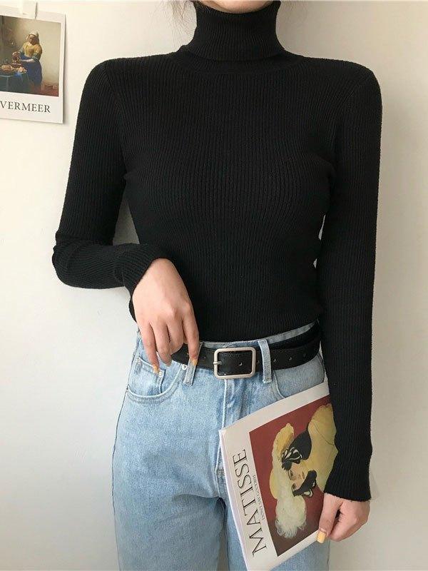 High Neck Jumper Knit Top - HouseofHalley