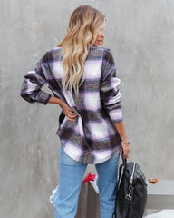 Hometown Pocketed Plaid Shacket - Lavender