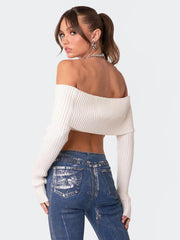 Crop Sweater Comfortable and sexy Crop top Sweater Top woolen chest-wrapped long-sleeved sweater