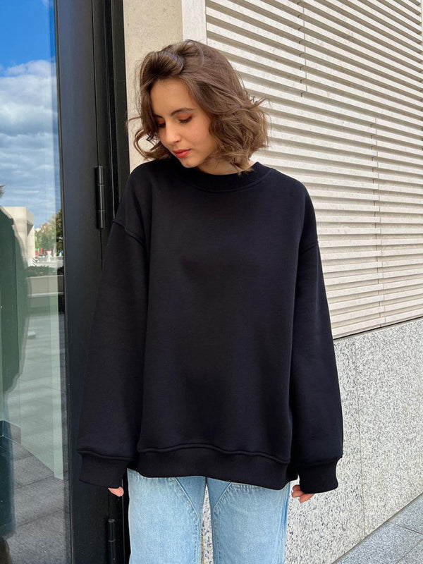 Feminine Round neck polar fleece casual fashiononable loose sweatshirt