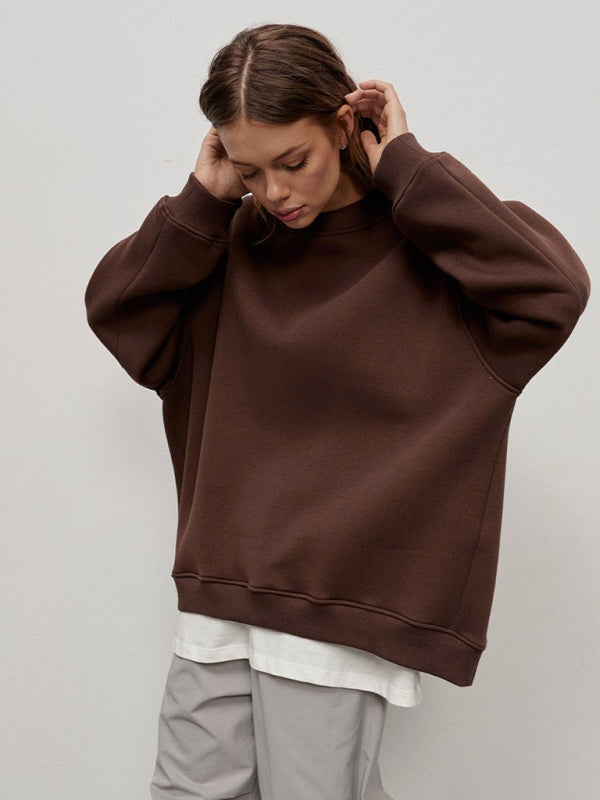 Feminine Round neck polar fleece casual fashiononable loose sweatshirt