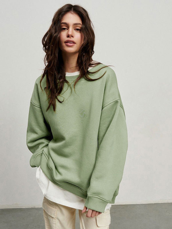 Feminine Round neck polar fleece casual fashiononable loose sweatshirt