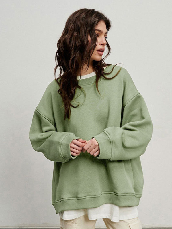 Feminine Round neck polar fleece casual fashiononable loose sweatshirt