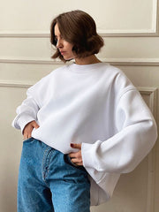 Feminine Round neck polar fleece casual fashiononable loose sweatshirt