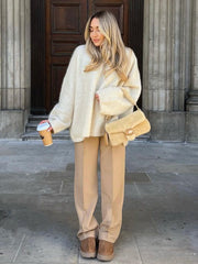 Women's New Mohair Round Neck Pullover Sweater