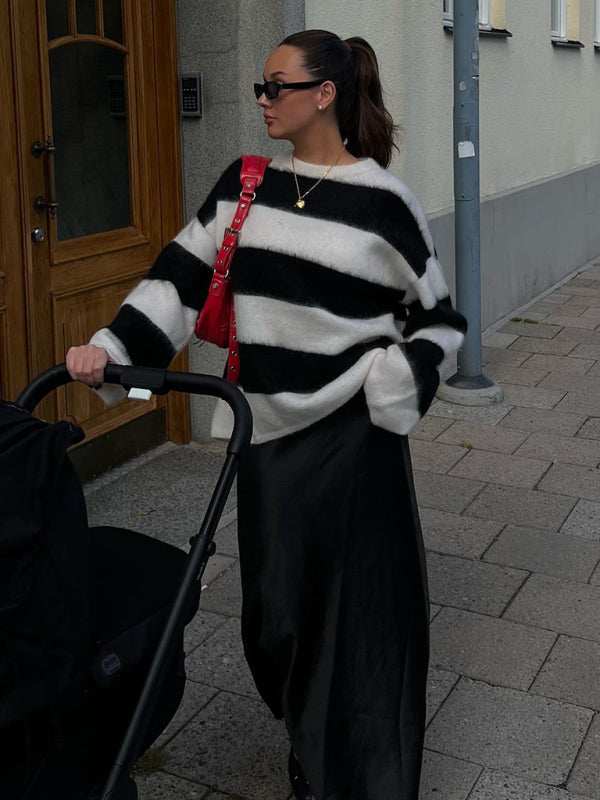 Women's New Mohair Round Neck Pullover Sweater