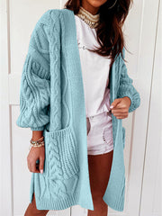 Women's loose warm twist knitted Fashion cardigan