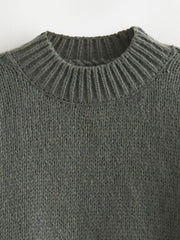 Women's Street Fashion Seamless Long Sleeve Loose Knit Fashion Sweater