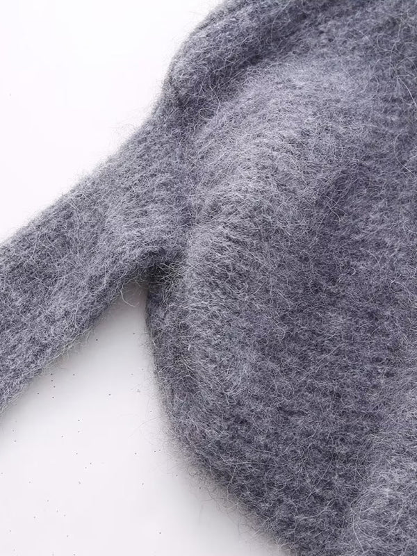 Women's Style Asymmetrical Knitted Sleeve Long Sleeve One Sleeve Sweater top