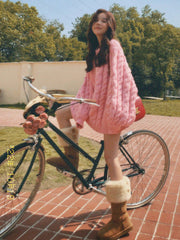 Women's new thickened lazy style loose and slim mid-length lantern sleeve sweater