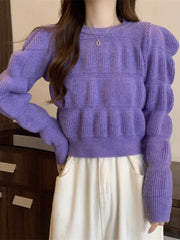 Women's high waist short knitted sweater top fashion sweater