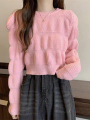 Women's high waist short knitted sweater top fashion sweater