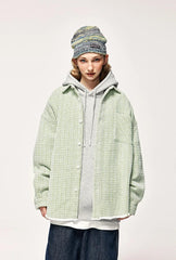 Casual Oversized Plaid Shirt Jacket