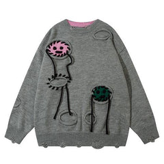 Knitted Face Loose Sweater