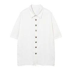 Metallic Buttons Short Sleeve Shirt