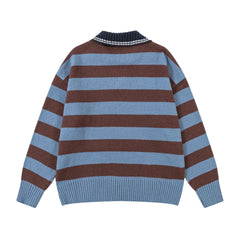 Contrast Color Striped Wool Sweater