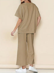 Solid Color Textured Casual Suit