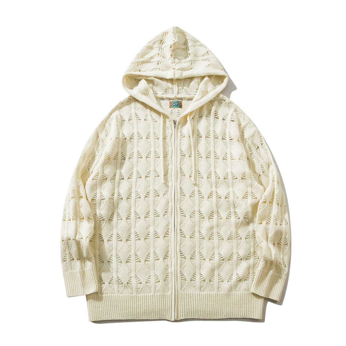 Knitted Zipper Basic Hoodie