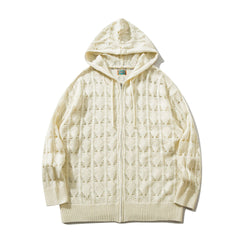 Knitted Zipper Basic Hoodie