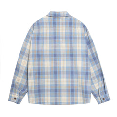Retro Fishing Plaid Embroidered Shirt