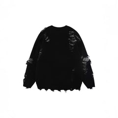 Tattered Rough Knitted Sweater