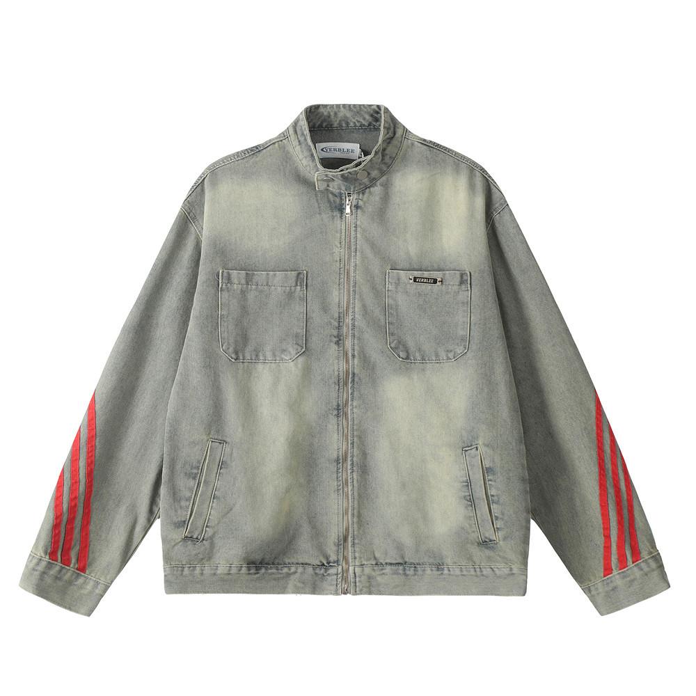 Three Bar Stitching Denim Jacket