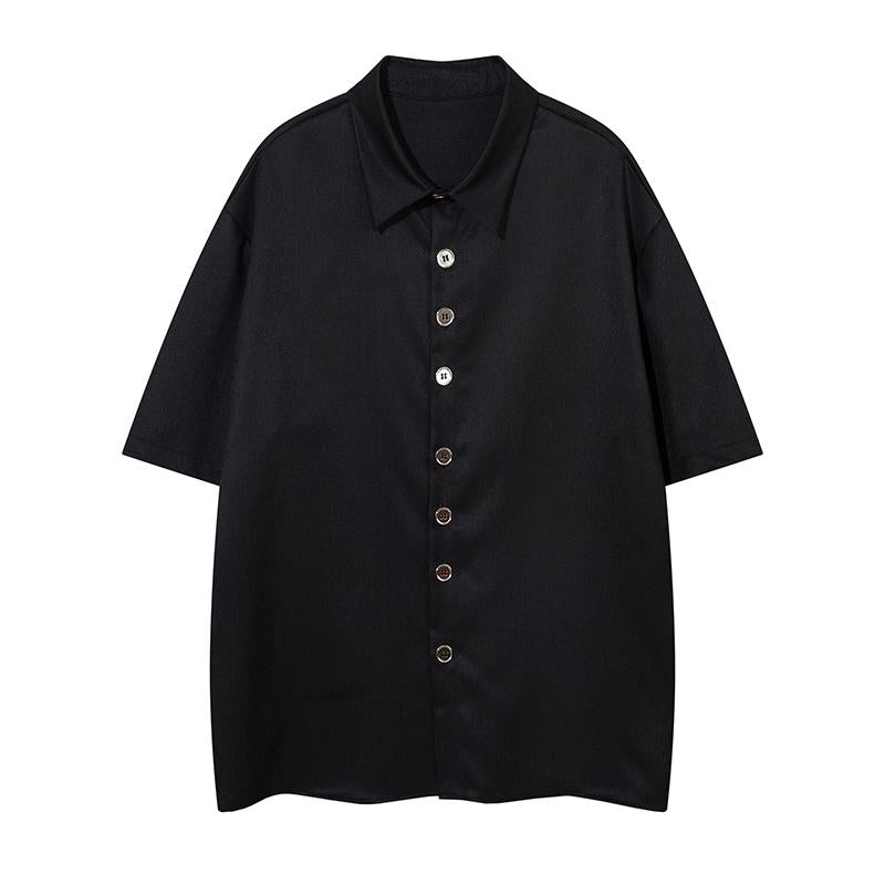 Metallic Buttons Short Sleeve Shirt