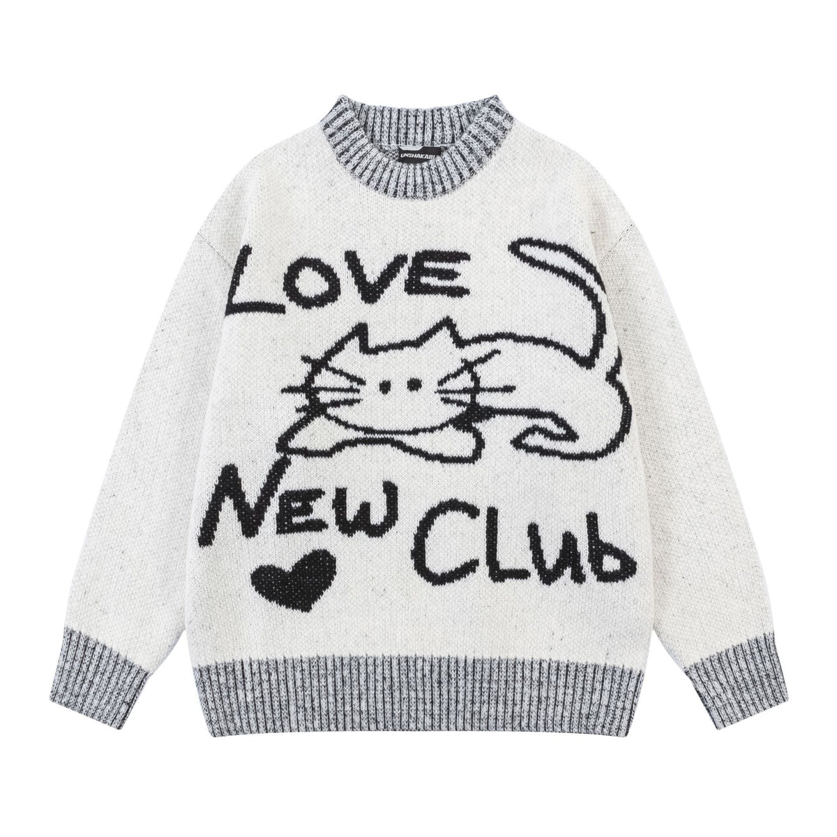 Knitted Love Cat Loose Sweater