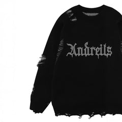 Tattered Rough Knitted Sweater