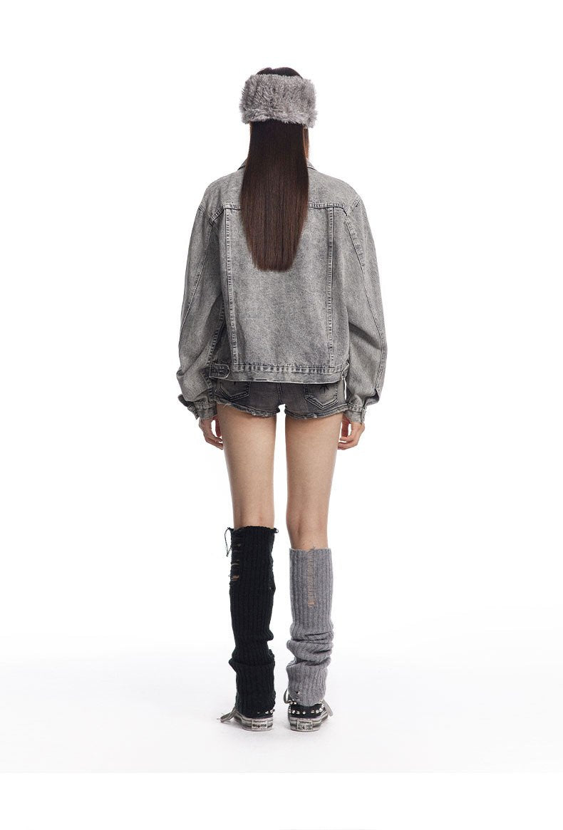 Autumn Winter Retro Washed Denim Jacket