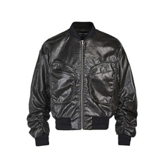 Large Pockted Winter Leather Jacket