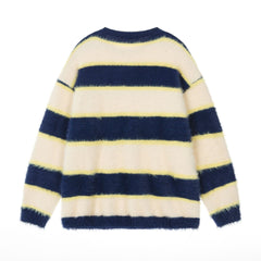 Casual Crewneck Fuzzy Sweater