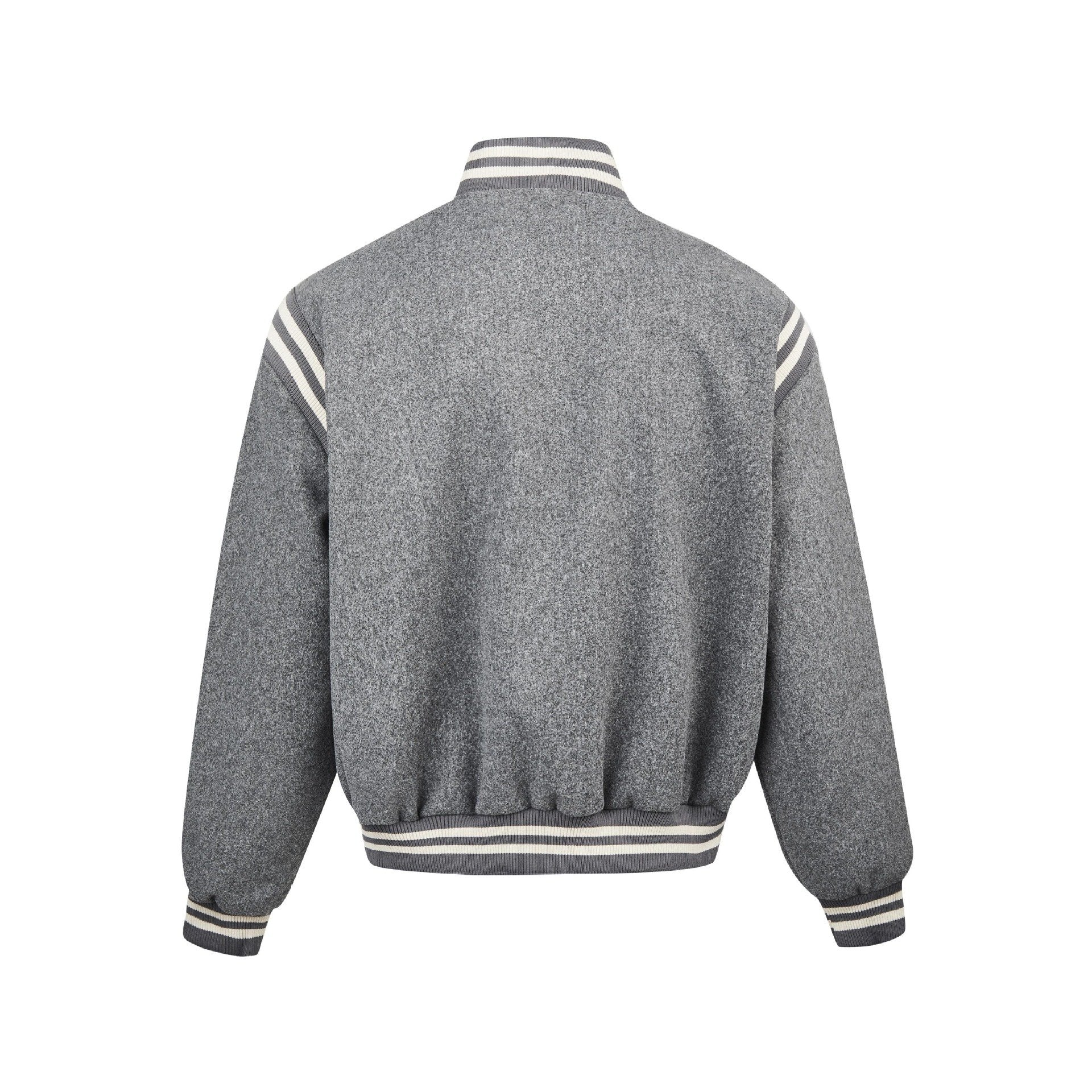 Badge Letter Striped Oversize Jacket