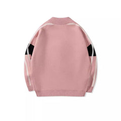 Three Stripes Collar Knitted Jacket