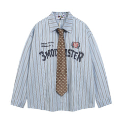 Loose Fit Tie-Stripe Shirt