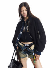 Unisex Zipper Bomber Jacket